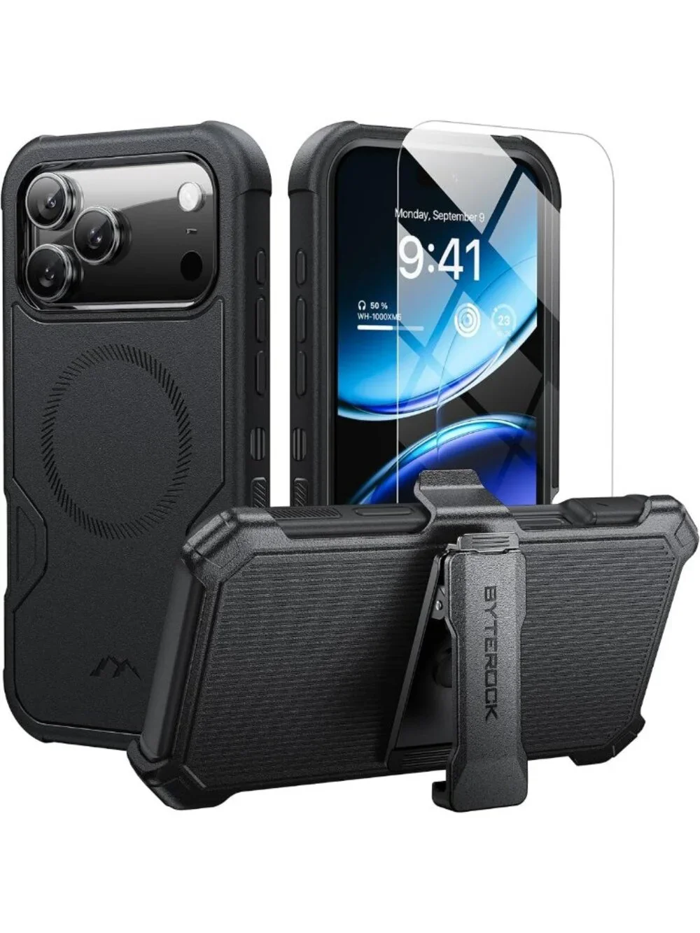 Heavy Duty iPhone 17 Pro Max Case with Belt Clip, MagSafe Compatible, Shockproof